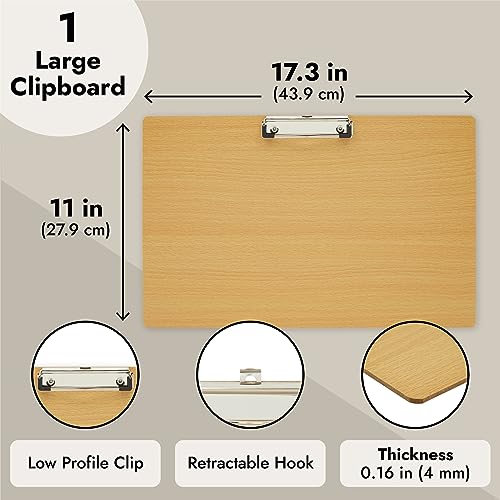 Wooden Clipboard - Large Horizontal Lap Board for Drawing Sketch