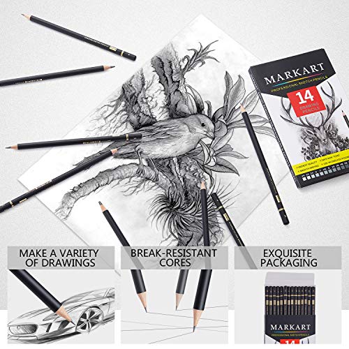 MARKART Drawing Sketching Pencil Set - 14 Pieces