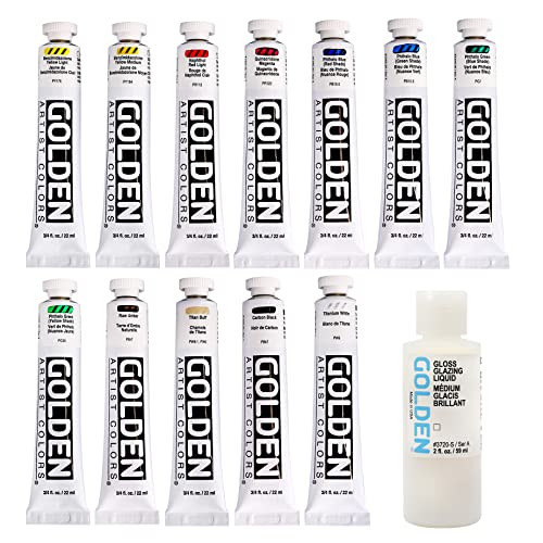 Golden Heavy Body Acrylics, 12-color Mixing Set