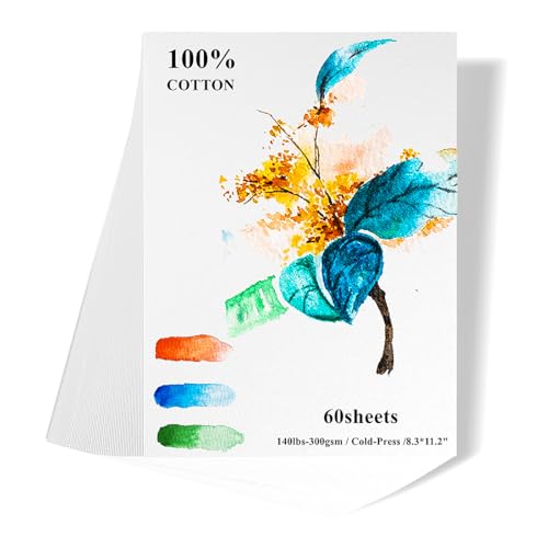 FEITAKE Watercolor Paper - 60 Sheets - Cold Press