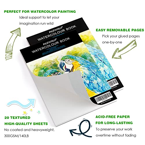 White Watercolor Paper Pad - 6.1X8.7", 20 Sheets
