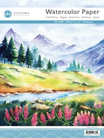 Watercolor Paper Pad - 30 Sheets, 300GSM, 9x12