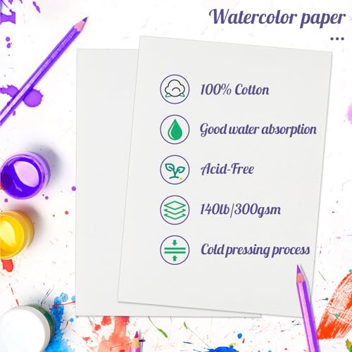 Bulk Watercolor Paper, Cold Press, 5 x 7 Inch