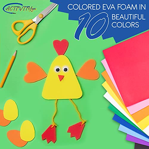 ACTIVITYya Craft Foam Sheets, White, 9x12", 2mm - 10pk