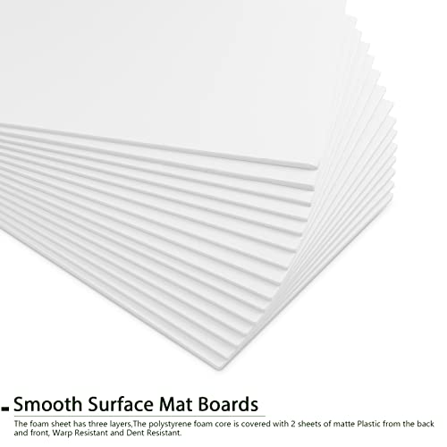 20 White Foam Boards 12" x 16.5", 3/16" Thickness