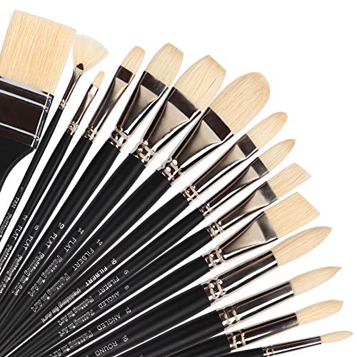 Professional Paintbrush Set | 15PCS Natural Bristle Brushes