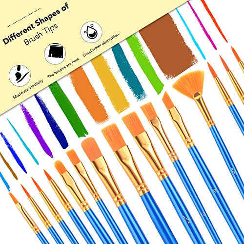 AROIC Acrylic Paint Brush Set, 30 pcs - All-purpose Art Kit