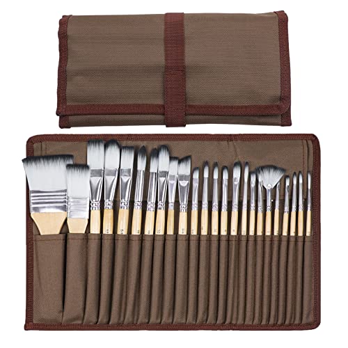 24 Different Shape Art Paint Brushes for Artists, Students, Adults & Kids