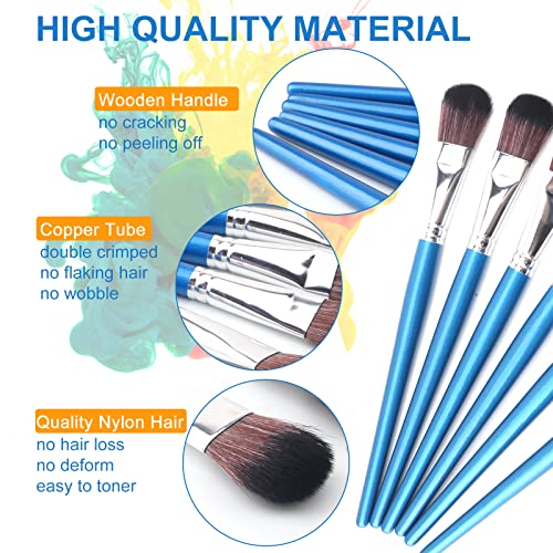 1 Inch Oval Blending Brushes for Acrylic Painting