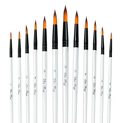 Professional Round-Pointed Acrylic Paintbrush Set-12pcs