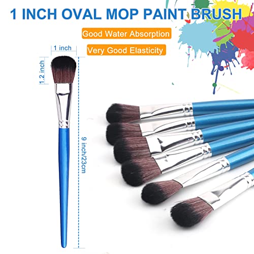 1 Inch Oval Blending Brushes for Acrylic Painting