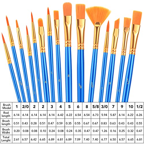 AROIC Acrylic Paint Brush Set, 30 pcs - All-purpose Art Kit