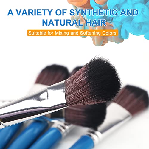 1 Inch Oval Blending Brushes for Acrylic Painting