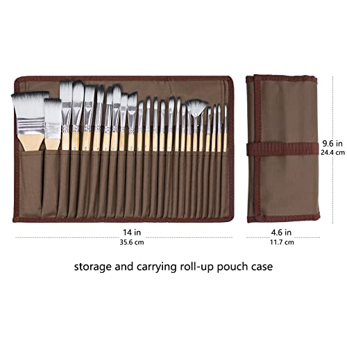 24 Different Shape Art Paint Brushes for Artists, Students, Adults & Kids