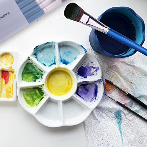 1 Inch Oval Blending Brushes for Acrylic Painting