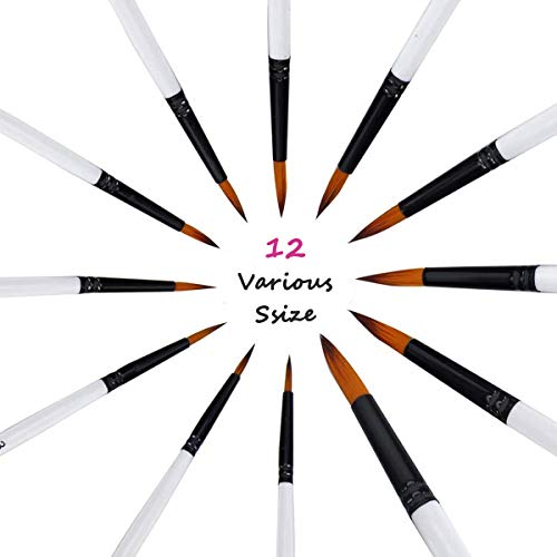 Professional Round-Pointed Acrylic Paintbrush Set-12pcs