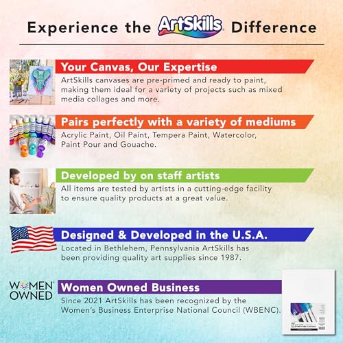 ArtSkills 11x14 Stretched Canvas Pack for Artists