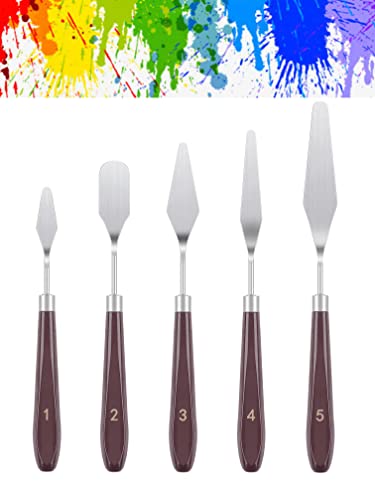 5 Piece Stainless Steel Painting Palette Knife Set