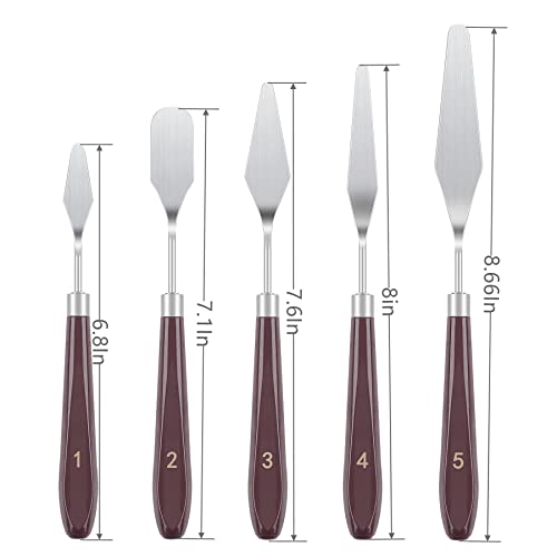 5 Piece Stainless Steel Painting Palette Knife Set