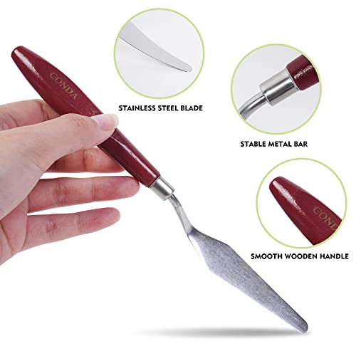 CONDA Stainless Steel Palette Knife Set (Red 5-Piece)