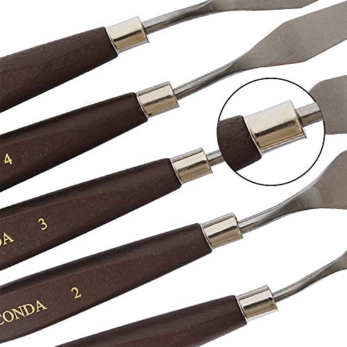 CONDA Stainless Steel Palette Knife Set (Red 5-Piece)