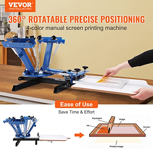 VEVOR 4 Color 1 Station DIY Screen Printing Machine