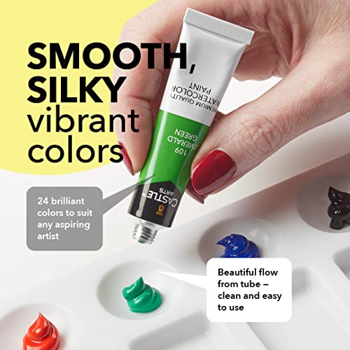Castle 24 x 12ml Watercolor Paint Set: Quality Colors