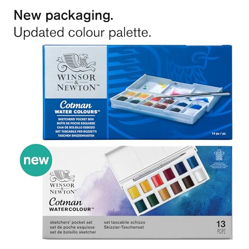 Winsor & Newton Watercolor Paint Set, 12 Pocket Pans