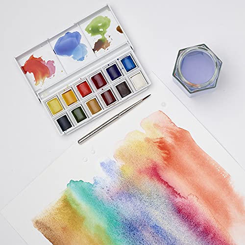 Winsor & Newton Watercolor Paint Set, 12 Pocket Pans