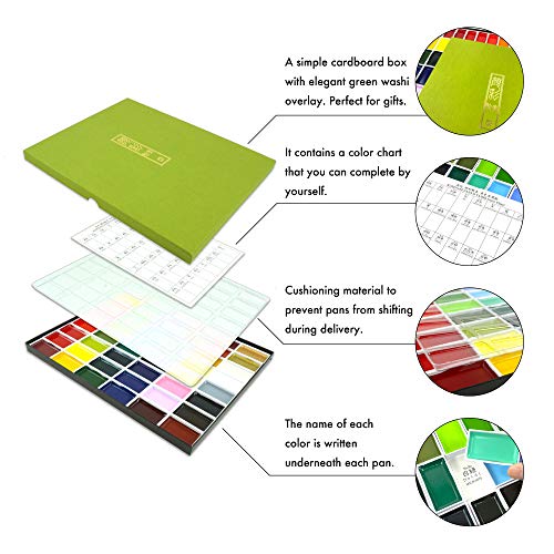 Kuretake Gansai Tambi 48 Colors Watercolor Paint Set