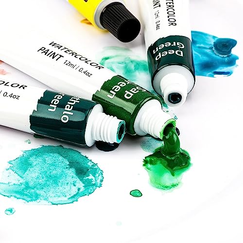 24-Color Amazon Basics Watercolor Paint Set Tubes