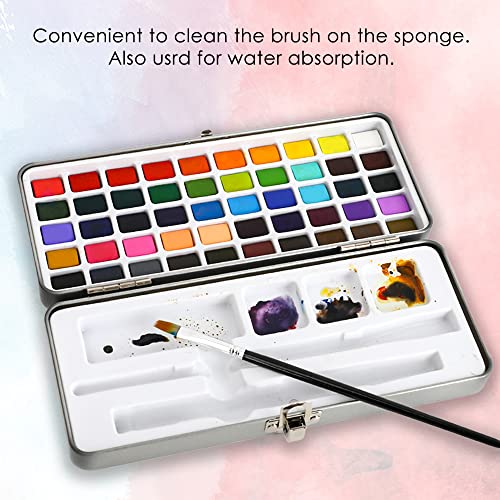 Watercolor Paint Set: 50 Colors with Detail Brush