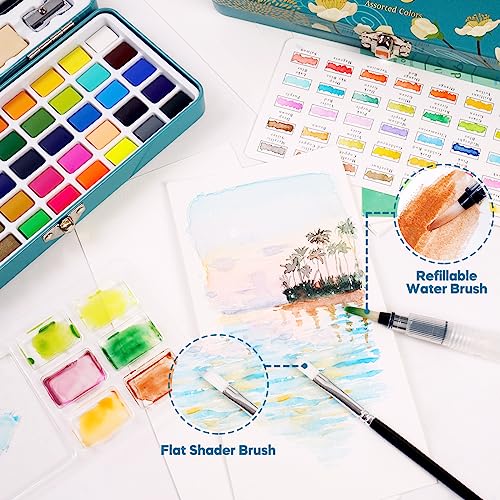 50 Vivid TAVOLOZZA Watercolor Paint Set