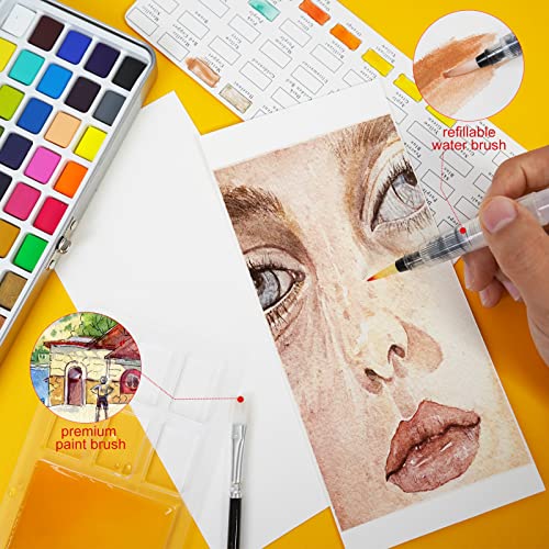 50 Vivid TAVOLOZZA Watercolor Paint Set