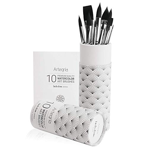ARTEGRIA Watercolor Brush Set - Professional Paint Brushes