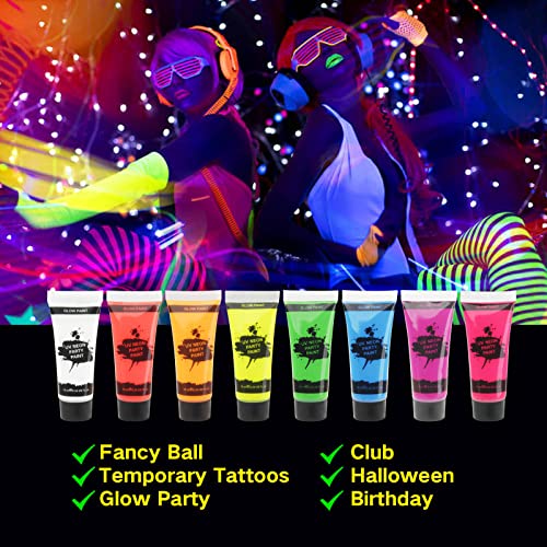 Glow UV Blacklight Face & Body Paint Set