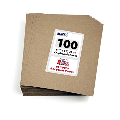 Kraft Chipboard Sheets - 8.5" x 11" - 100 Sheets