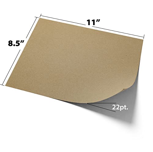 Kraft Chipboard Sheets - 8.5" x 11" - 100 Sheets