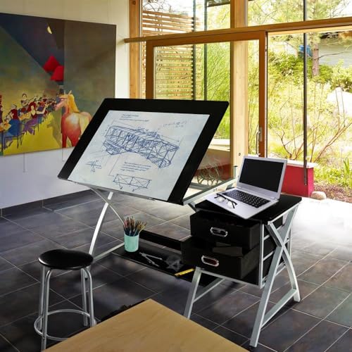 Modern Art Desk for Artists with Adjustable Tabletop