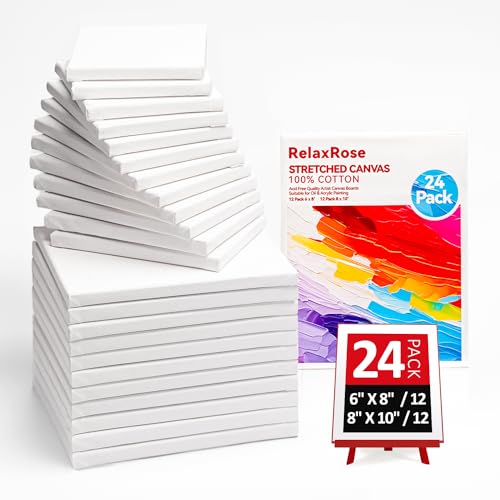 24 Pack of Stretched Cotton Canvas Boards