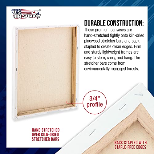 U.S. Art Supply 30x30 inch Stretched Canvas 3-Pack
