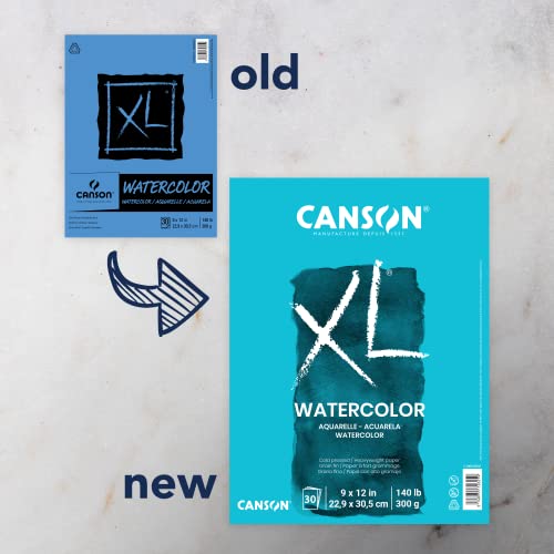 Canson XL Watercolor Pad, Heavyweight Paper, 9x12 inch