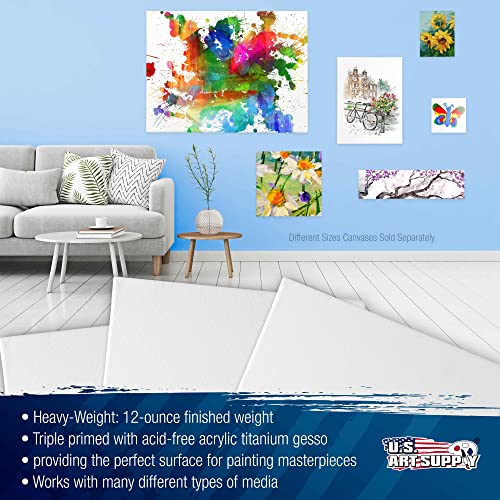 U.S. Art Supply 30x30 inch Stretched Canvas 3-Pack
