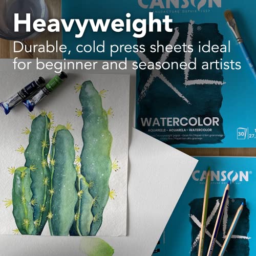 Canson XL Watercolor Pad, Heavyweight Paper, 9x12 inch