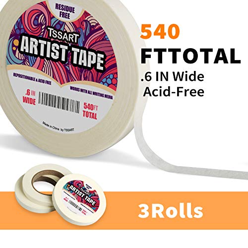 3 Pack White Artist Tape for Drafting & Painting