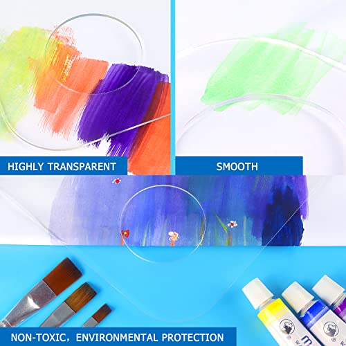 Tamaki 2 Pack Acrylic Paint Palette with Thumb Hole Clear Paint Pallet, Easy Clean Non-Stick Artist Pallet for Oil Watercolor Craft DIY Art Painting Palette