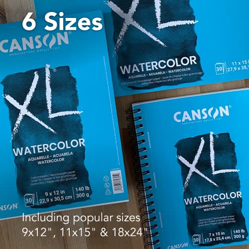 Canson XL Watercolor Pad, Heavyweight Paper, 9x12 inch