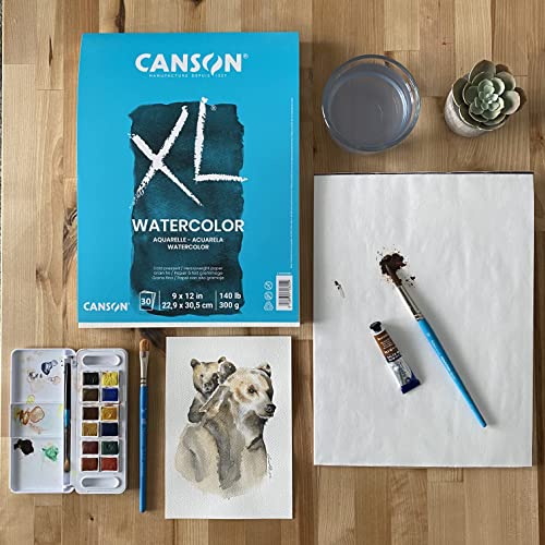 Canson XL Watercolor Pad, Heavyweight Paper, 9x12 inch