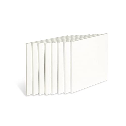 KINGART White Stretched Artist Canvas, Pack of 8