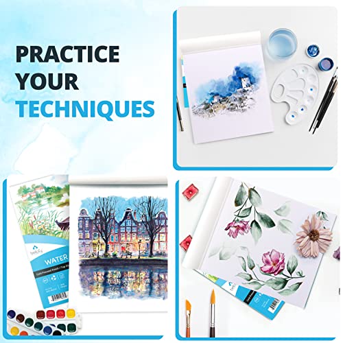 Bellofy Watercolor Paper Pad | 100 Sheets, 9x12
